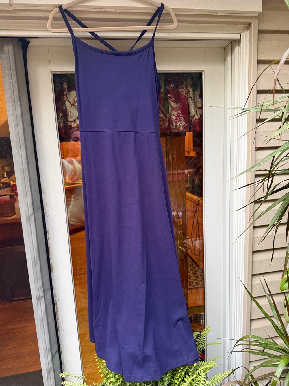 PACT Women’s Navy Blue Strappy Maxi Dress
